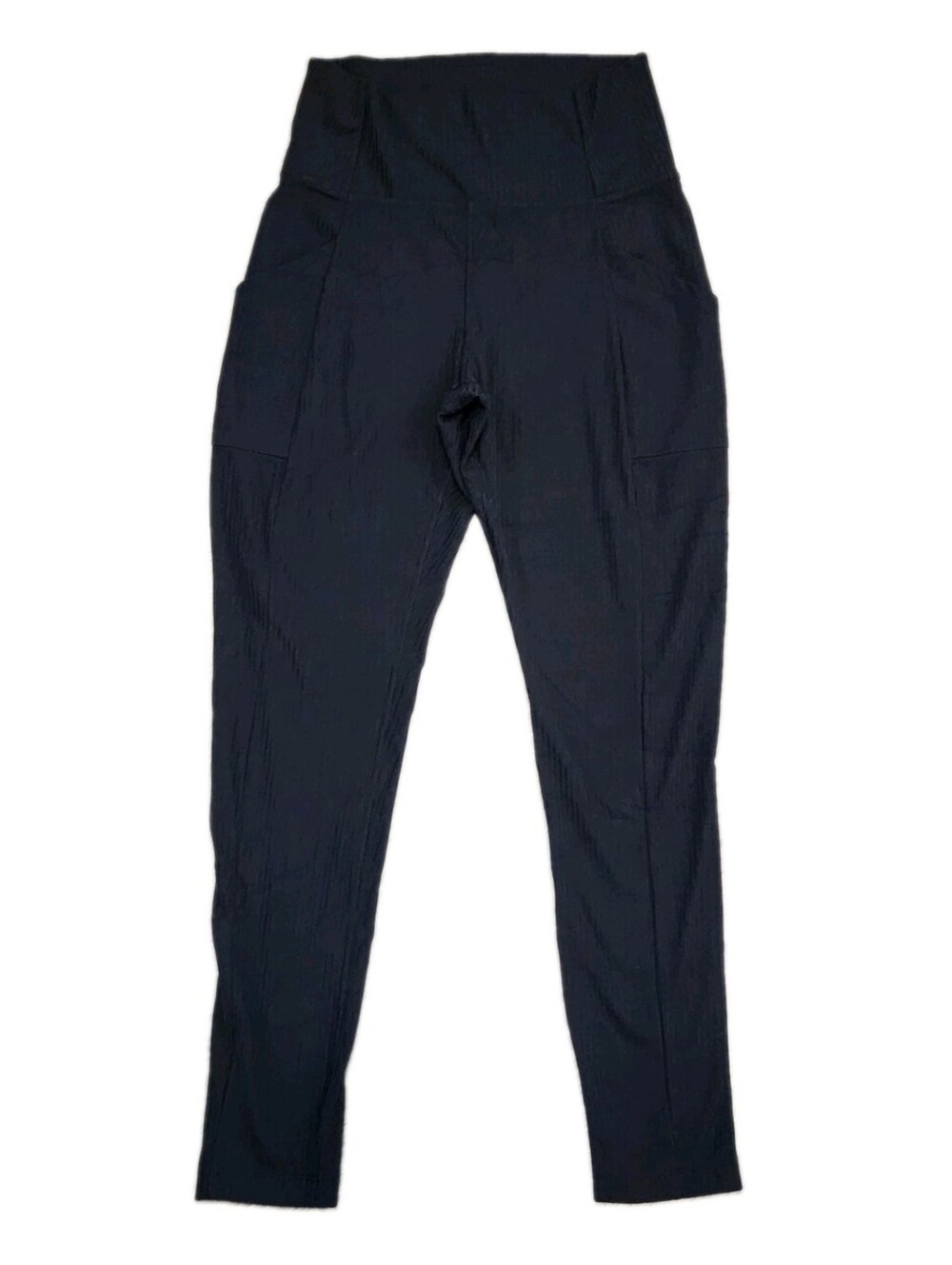 REI Coop Small Leggings Black Ribbed With Pockets Ankle Length High Waisted